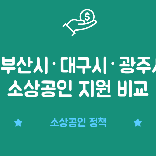부산시&middot;대구시&middot;광주시 소상공인 지원 비교