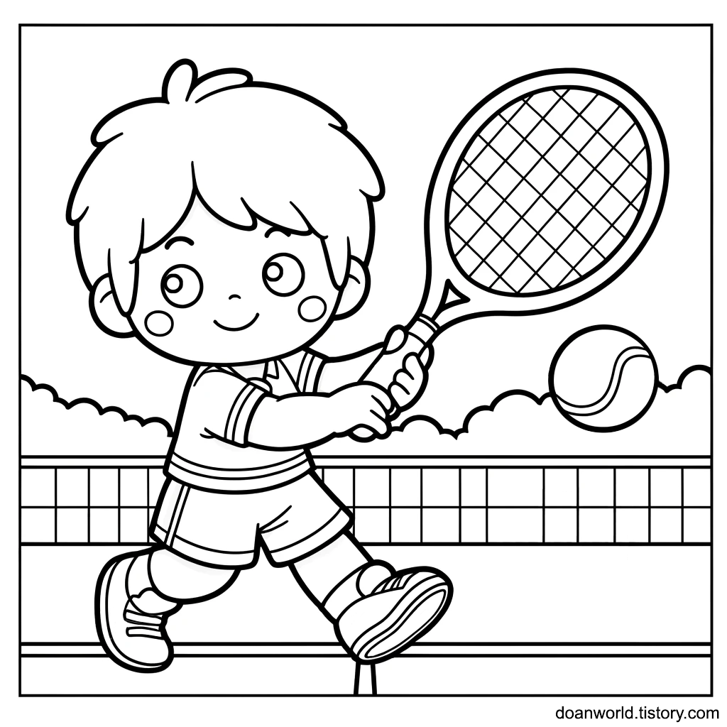 테니스 색칠공부 도안