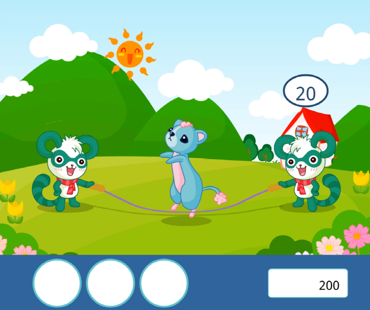 족제비줄넘기-플래시게임-플레이-족제비가-스무-번째-줄넘기-점프에-성공한-화면