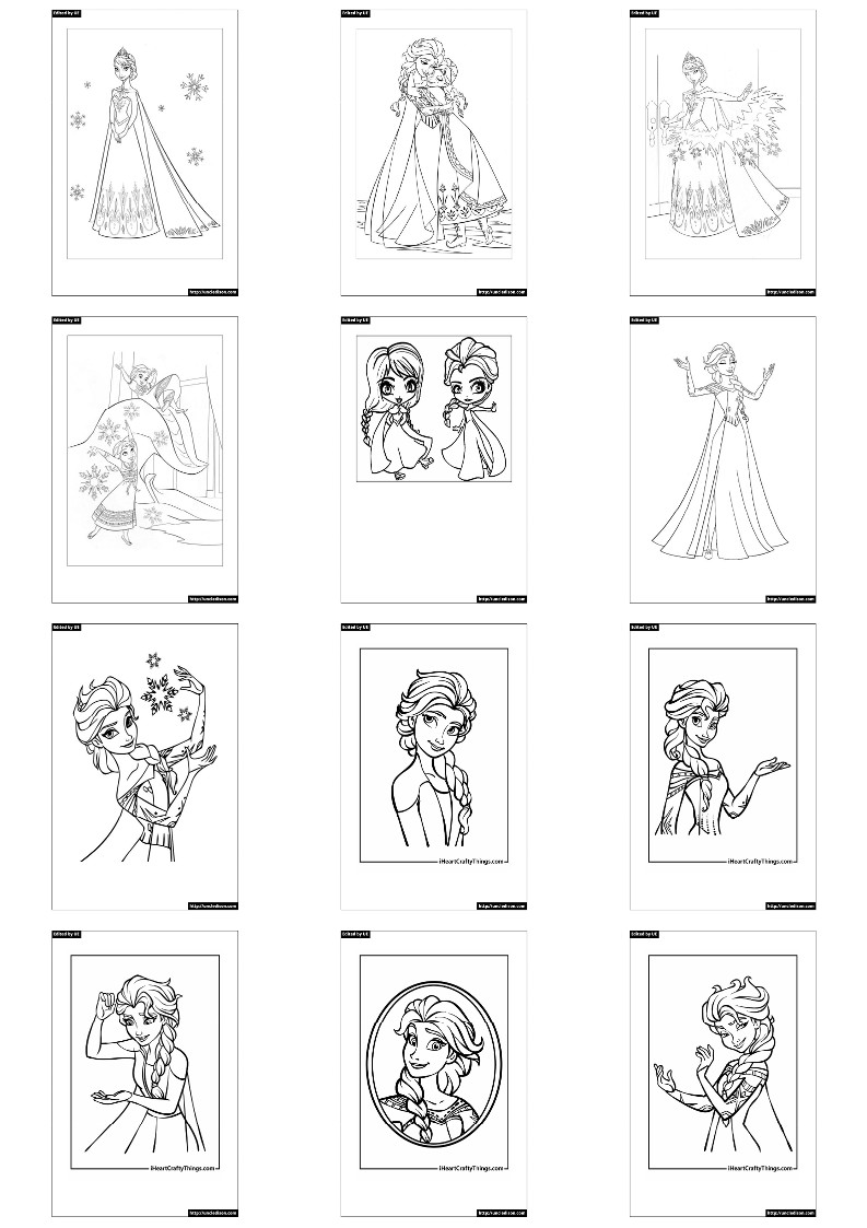 엘사 색칠공부 도안