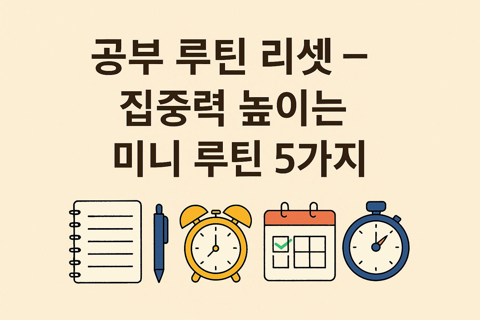 공부 루틴 리셋 &ndash; 집중력 높이는 미니 루틴 5가지