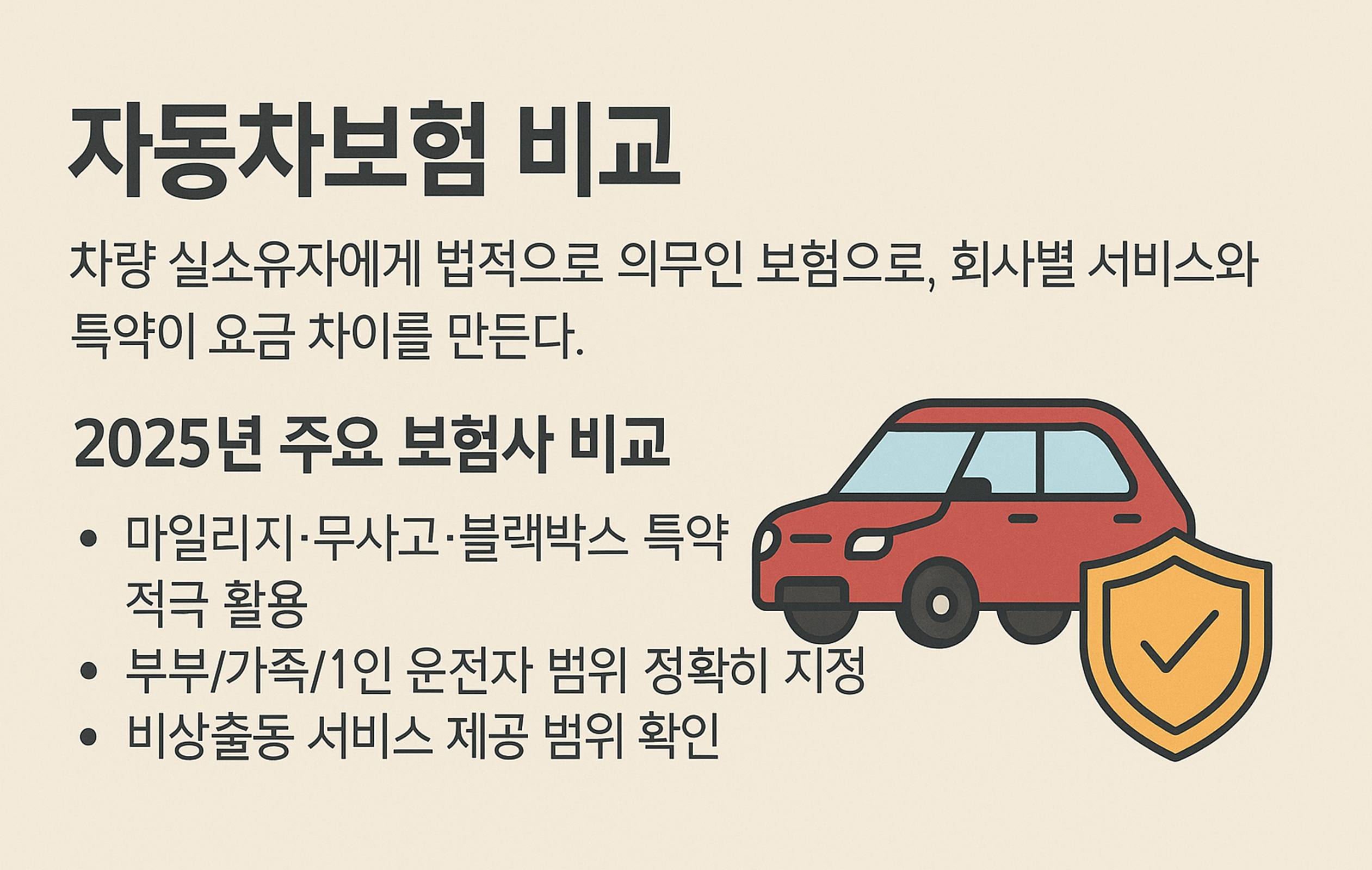 차량 실소유자에게 법적으로 의무 가입이 필요한 필수 보험
