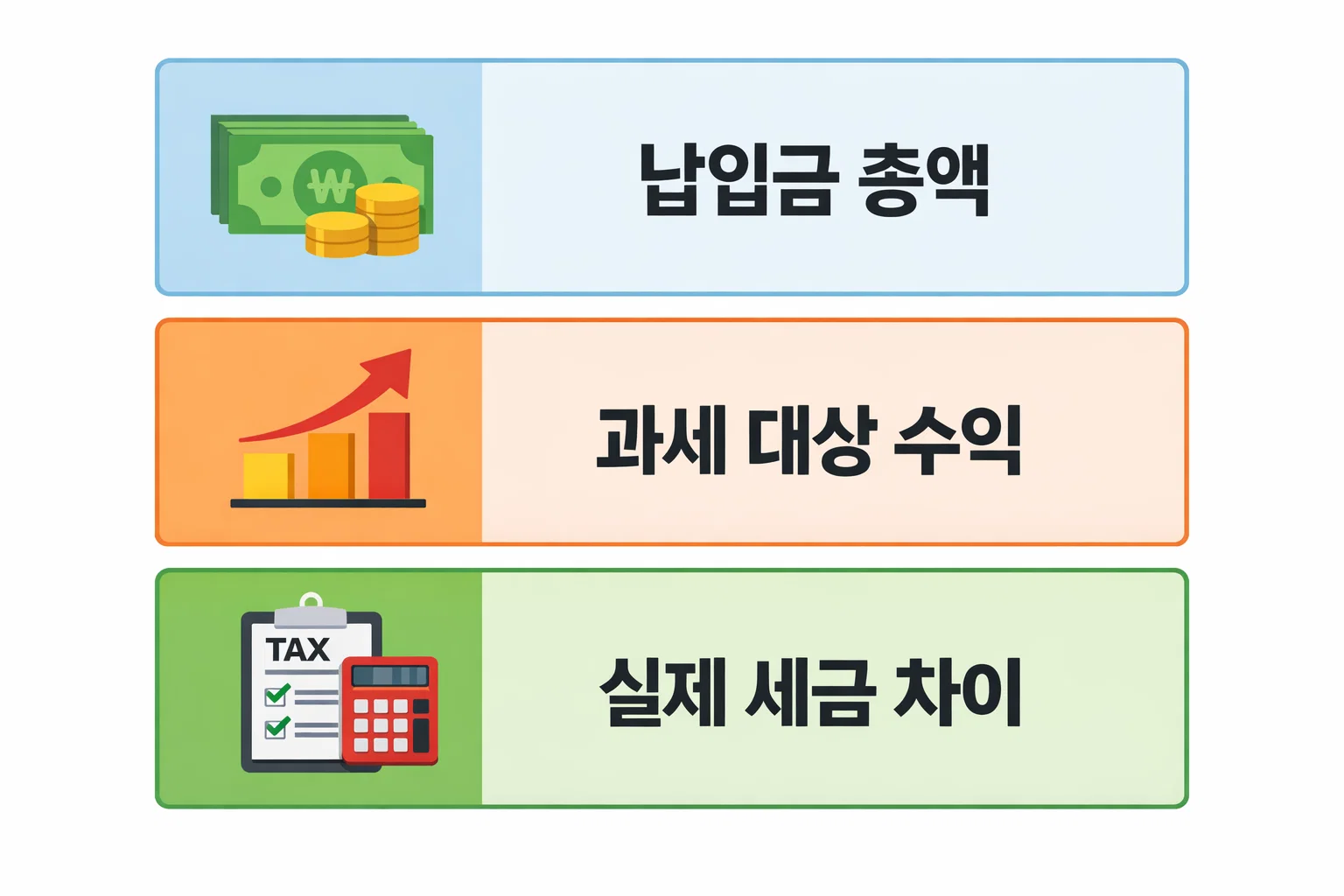 연금보험 해지 시 납입금 총액과 과세 대상 수익 차이로 실제 세금이 어떻게 달라지는지 계산 사례로 비교한 이미지