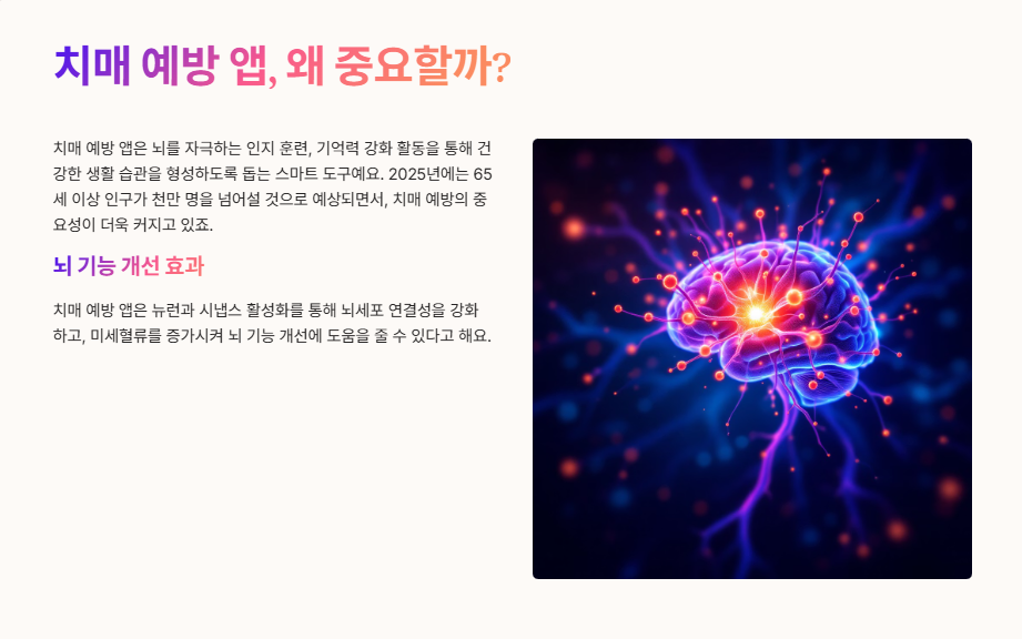 치매 예방 앱, 왜 중요할까?