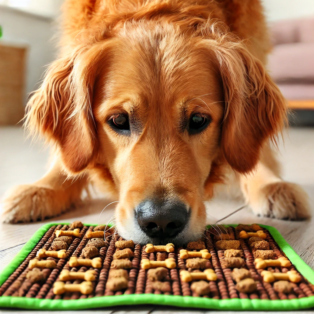 노즈워크하고 있는 강아지