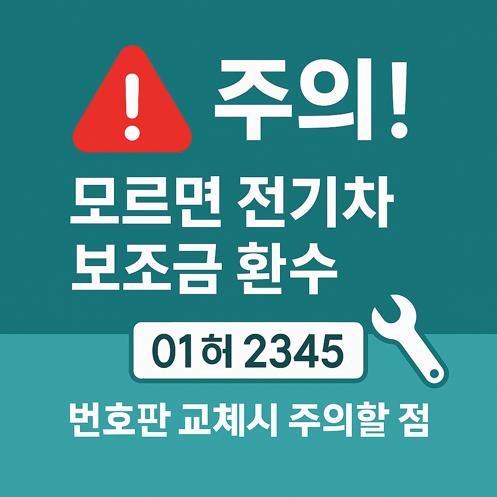 전기차 보조금 받은 후 번호판 교체 가능할까? (2025 기준)