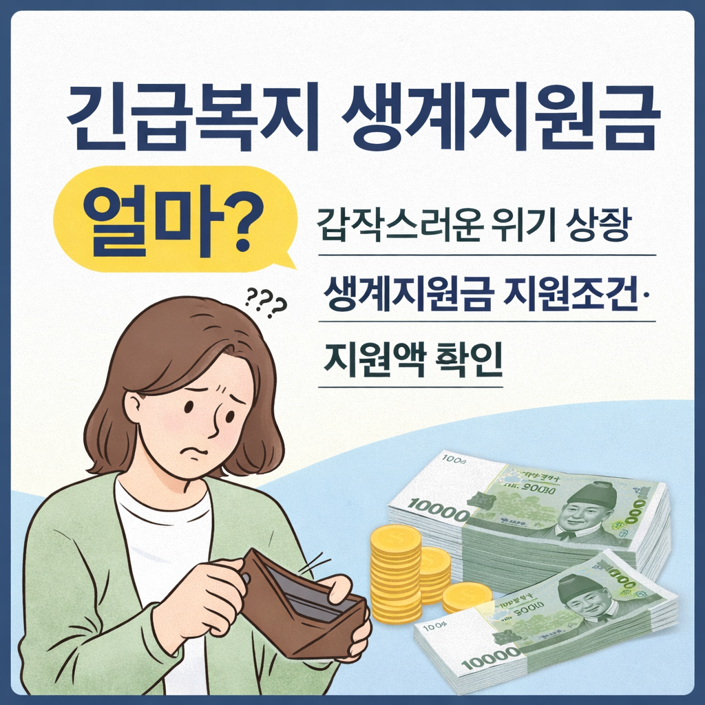 긴급복지 생계지원금 신청조건과 지원금액 안내