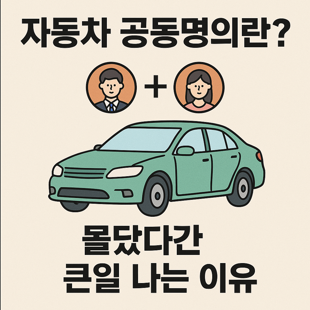 자동차 공동명의란? 몰랐다간 큰일 나는 이유