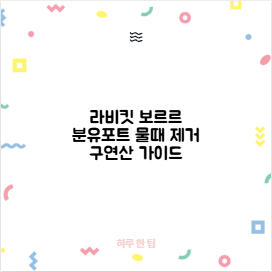 라비킷 보르르 분유포트 물때 제거 구연산 가이드