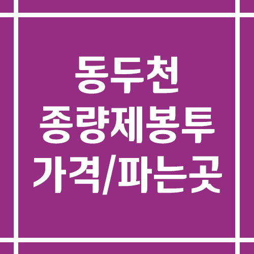동두천 종량제봉투 가격 및 파는 곳