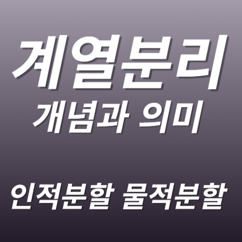 대기업 계열분리의 개념과 의미