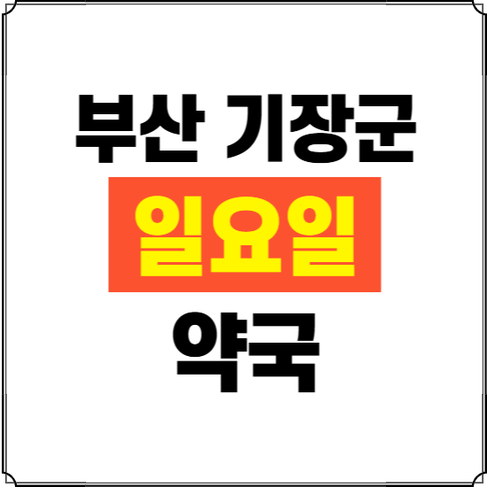 부산 기장군 일요일 약국 ❘ 24시 휴일 주말 문여는 비상 당직 약국