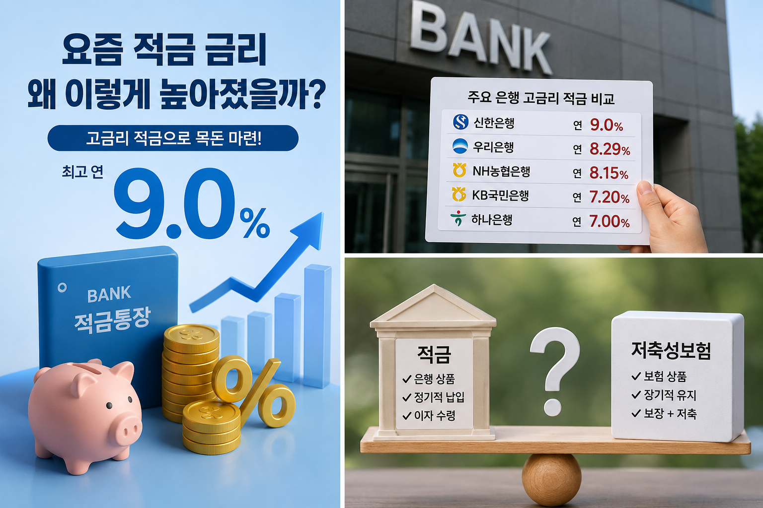 은행마다 금리의 차이를 보여주는 이미지