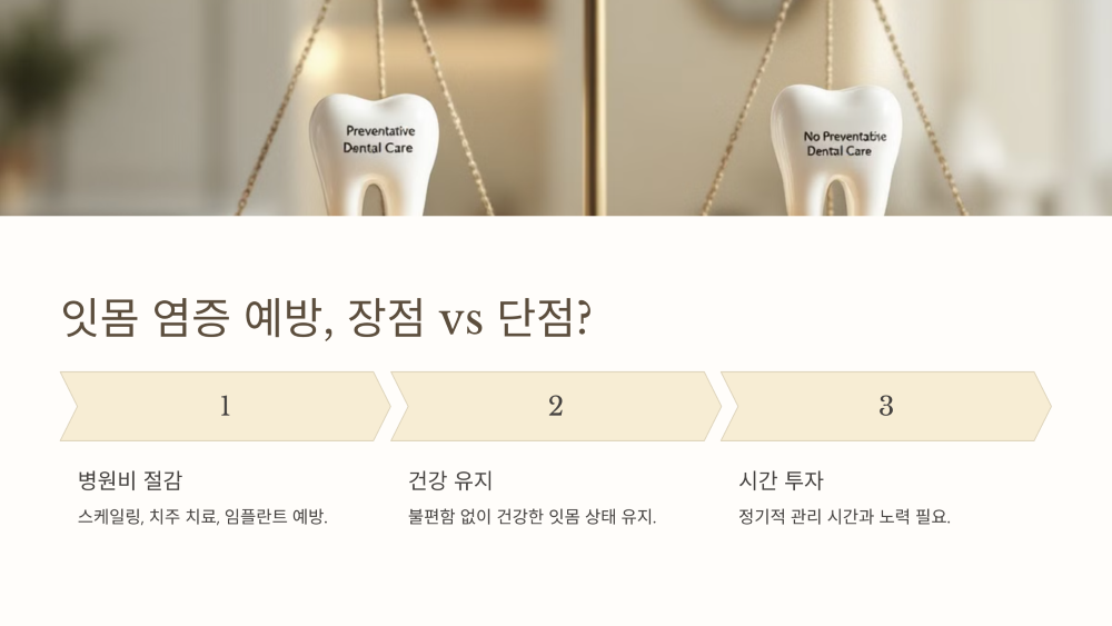 잇몸 염증 예방의 장점 vs 단점?