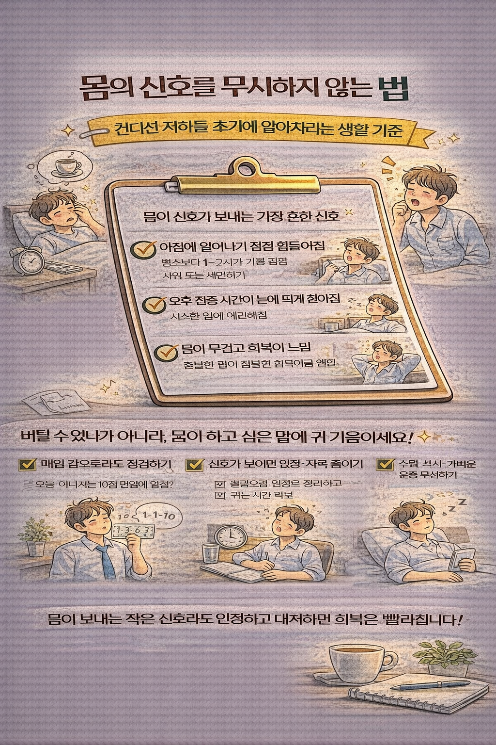 몸의 신호를 무시하지 않는 법, 컨디션 저하를 초기에 알아차리는 생활 기준