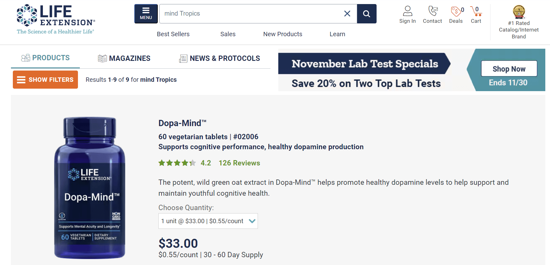 라이프익스텐션 마인드 트로픽스