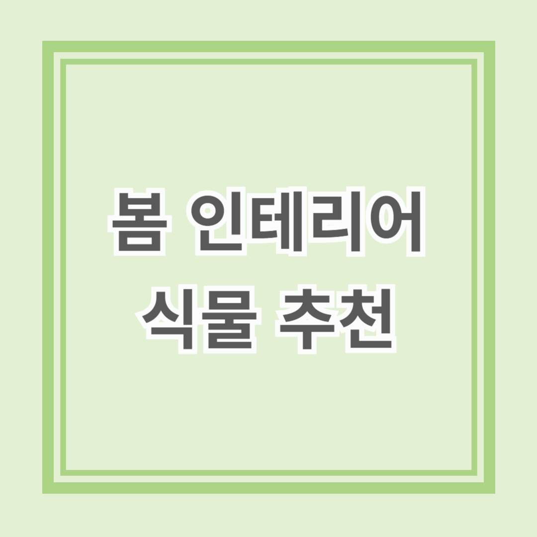 집안을 화사하게 만드는 봄 인테리어 식물 추천