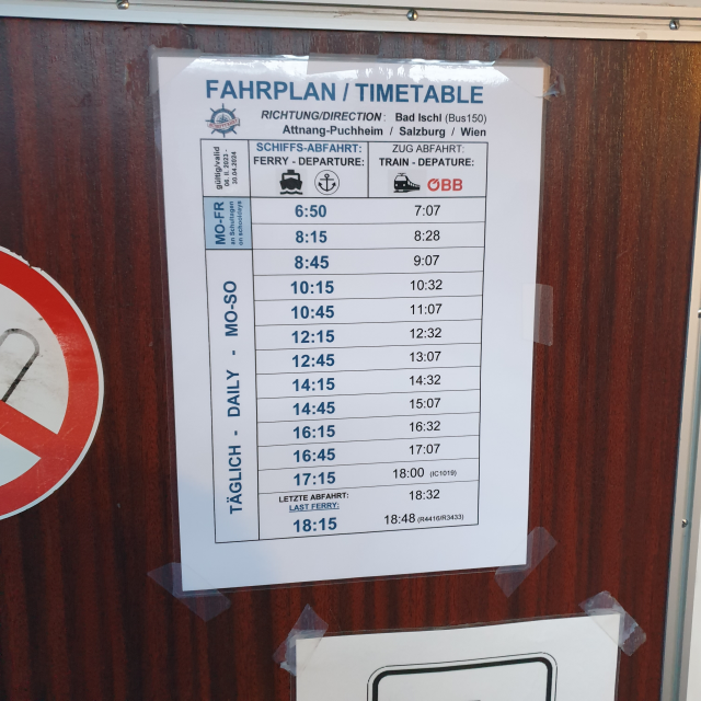 할슈타트 페리(배) 시간표