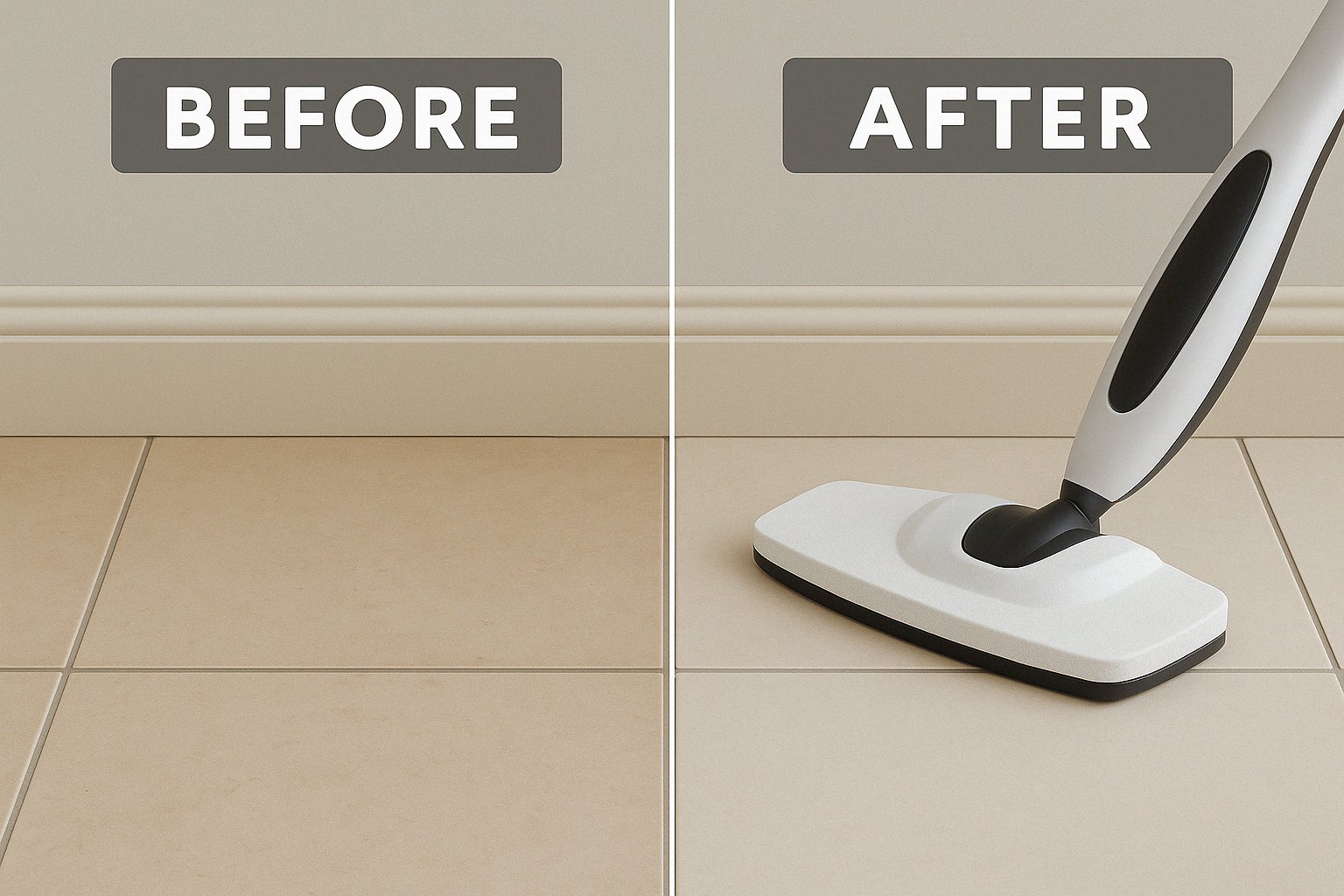 화장실 청소 아이템 스팀청소기 전후 이미지