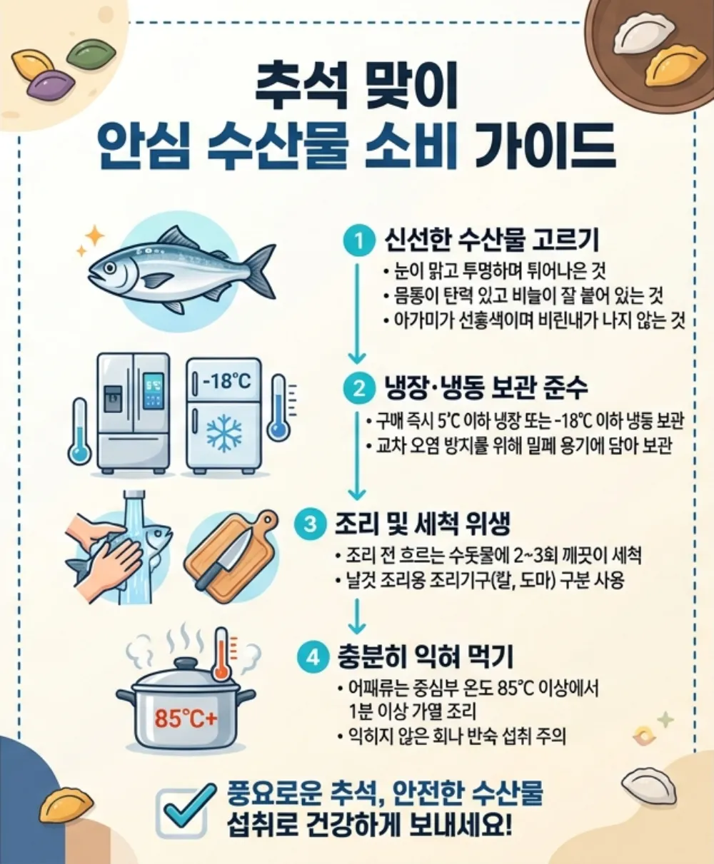 추석에도 꼭 고려해야할 수산물 위생안전 가이드