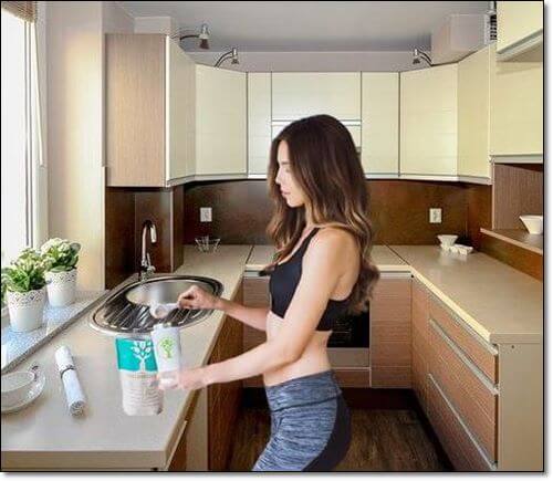 유청단백질먹는 여자