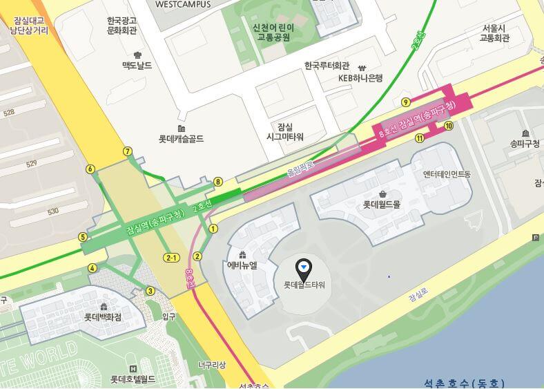 롯데타워 가는 길