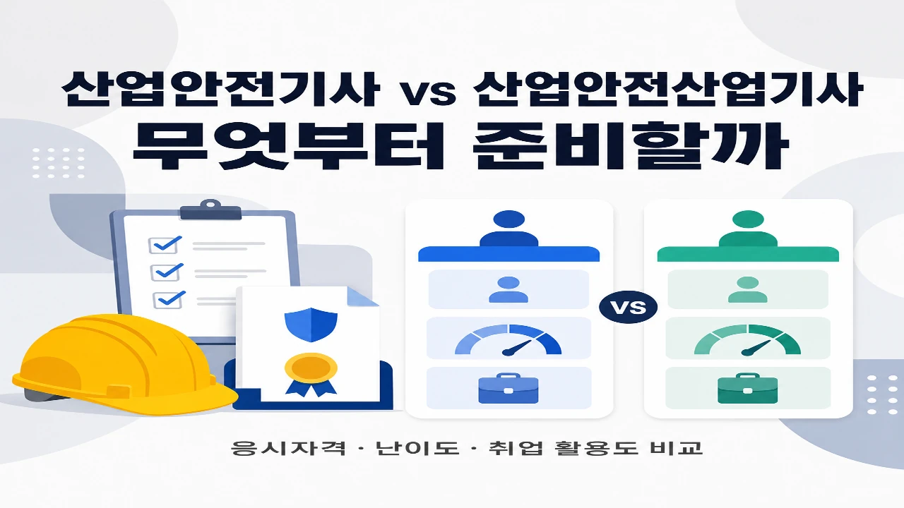 산업안전기사와 산업안전산업기사 선택 기준을 비교한 대표이미지
