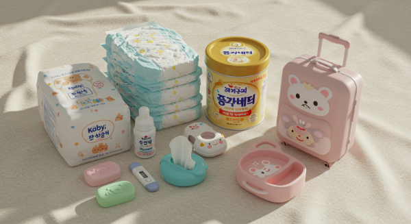 아이 동반 가족 여행객을 위한 기저귀, 분유, 등 준비물 모음