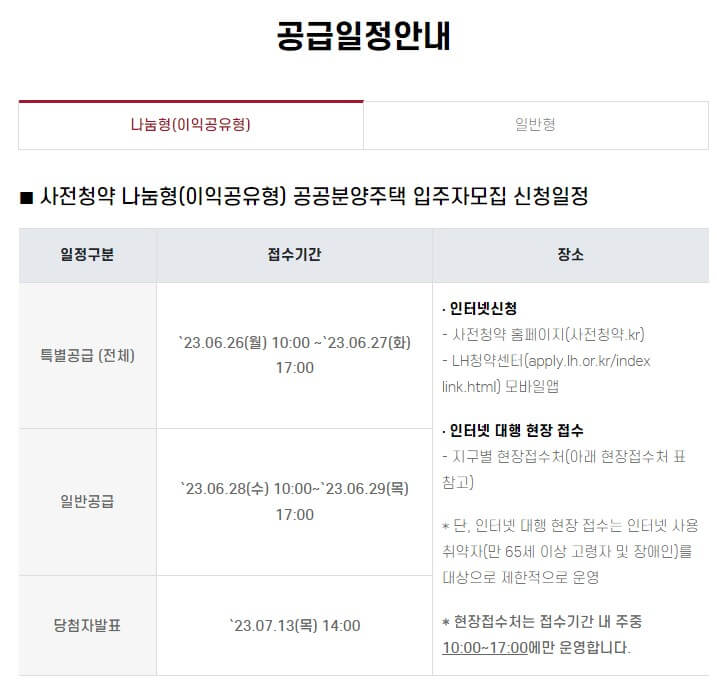 사전청약 홈페이지 사용방법