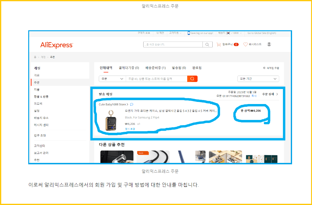 알리익스프레스 주문