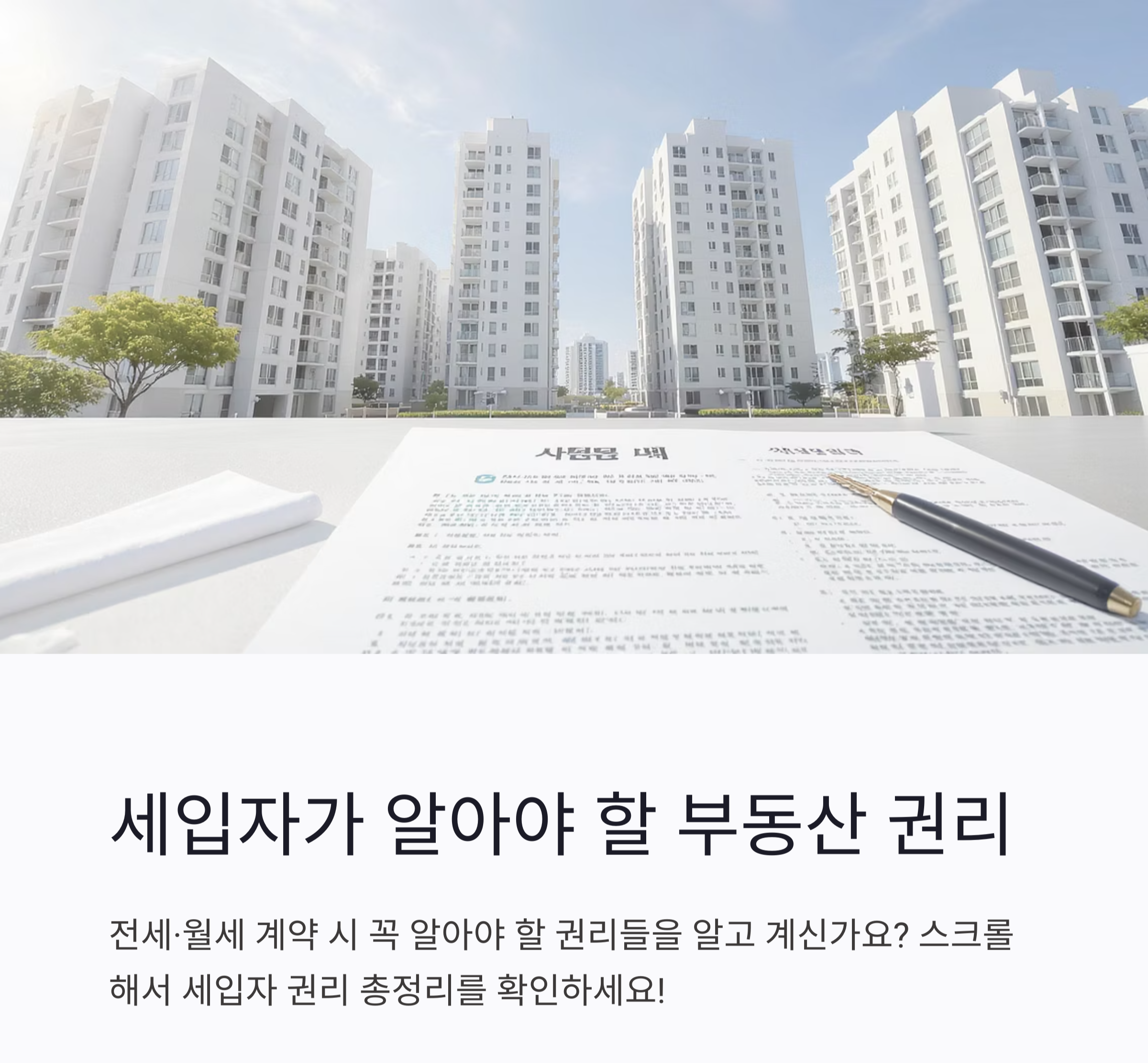 전세&middot;월세 세입자라면 꼭 알아야 할 부동산 권리 총정리