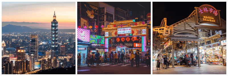 타이베이 101, 타이베이 시먼딩, 스린 야시장 사진