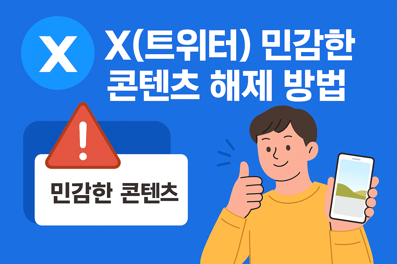 X 트위터 민감한 콘텐츠 해제 방법! 경고 없이 이미지 보기!