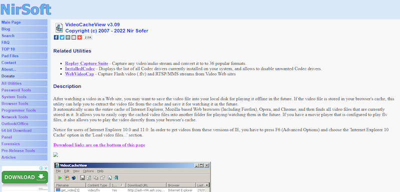 브라우저 캐시에서 동영상을 다운로드하는 방법