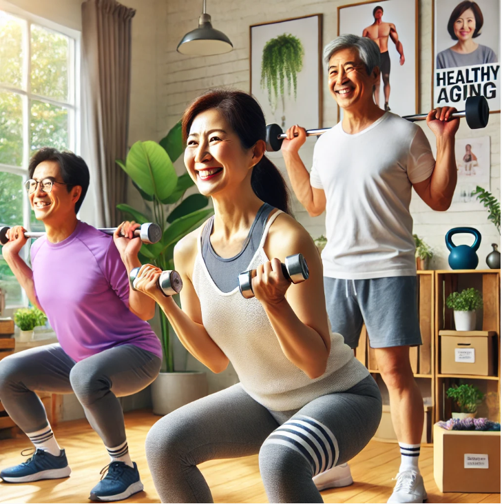 근력운동 하는 모습