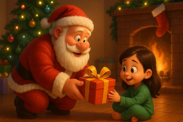 산타할아버지 아이에게 선물