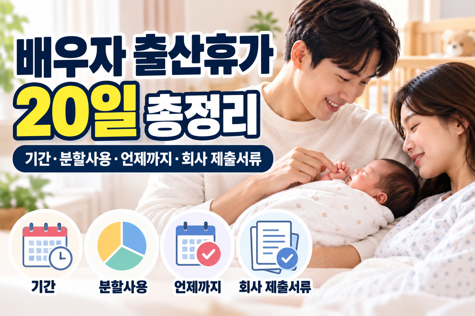 배우자 출산휴가 20일 총정리｜기간&middot;분할사용&middot;언제까지&middot;회사 제출서류 관련 사진