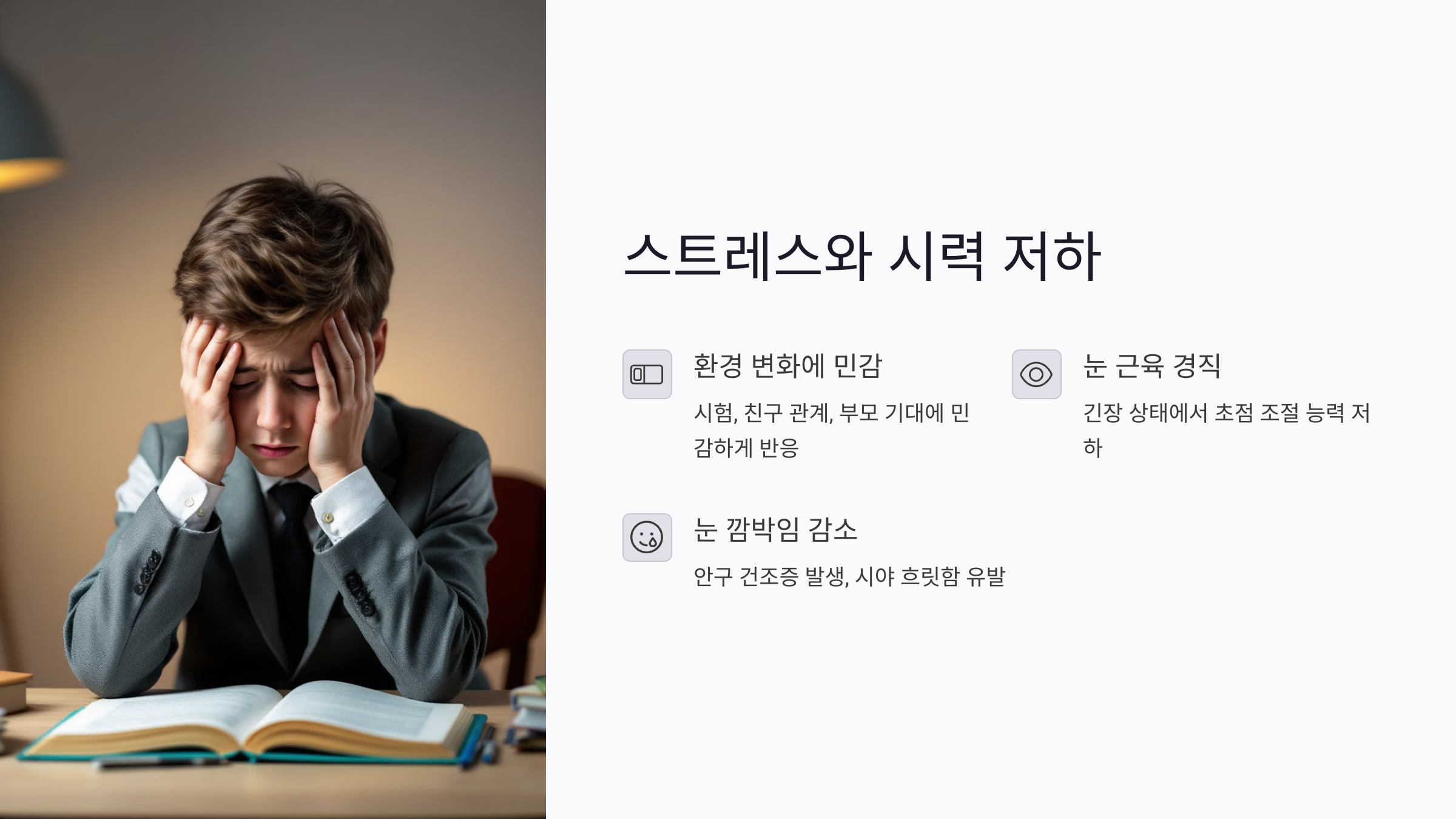 아동 시력 저하, 스트레스가 주는 숨은 위협