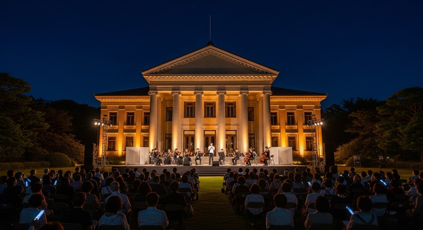 석조전 앞 야외 무대에서 진행되는 공연