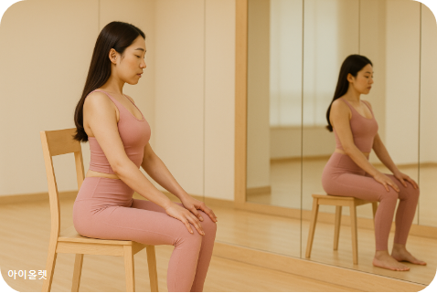 의자에서 하는 골반 틸트 운동