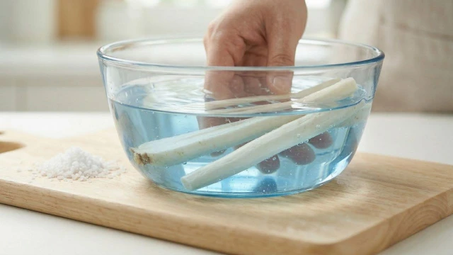 소금물 담금 (추가 쓴맛 제거)