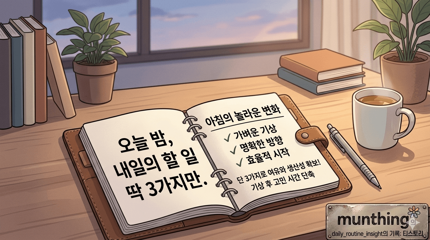 매일 밤 내일 할 일 딱 3가지만 적고 자는 습관이 준 아침의 변화