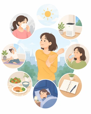 미세먼지 많은 날 생활 리듬 관리 장면2