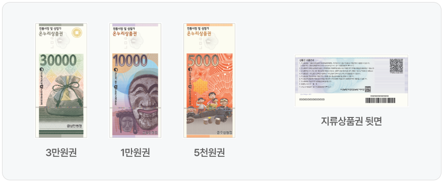 지류형 상품권 이미지