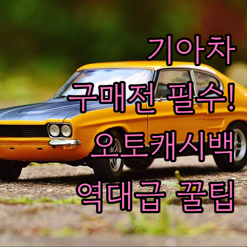 기아 오토캐시백 혜택과 전용 카드 이..