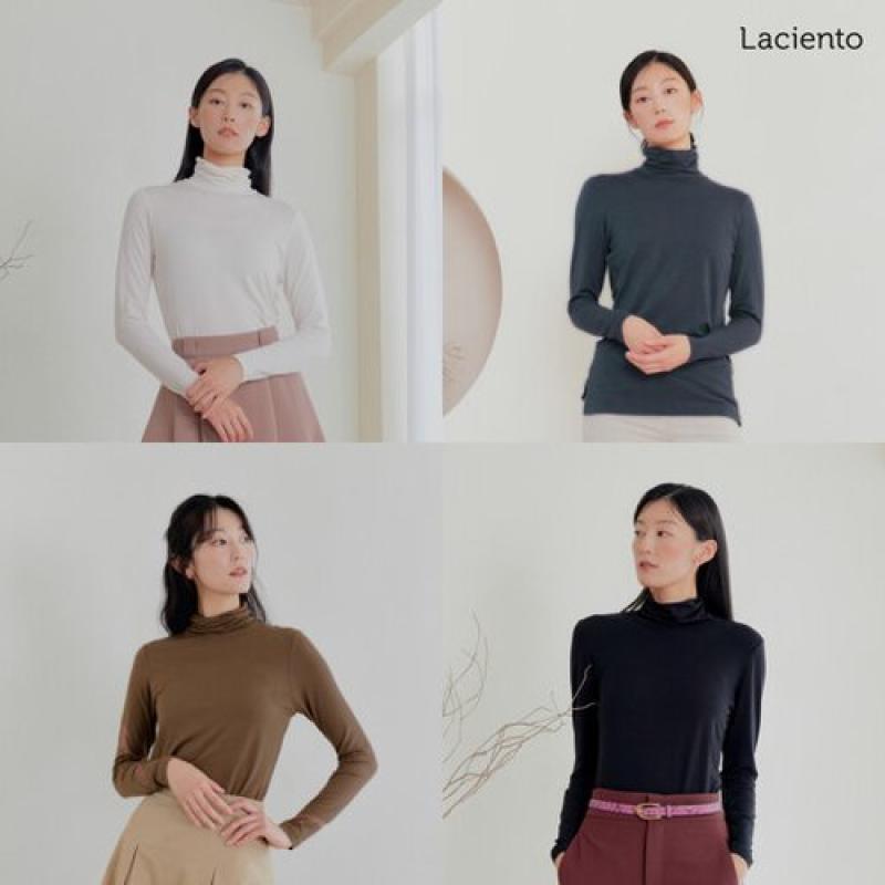 플러스샵 라씨엔토 23 Fall 하이넥 클래식 티블라우스 4종