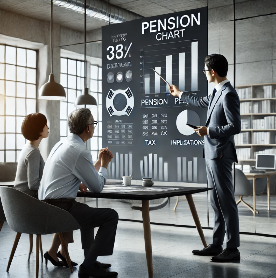 공적연금소득에 대해 설명하는 재정 상담사