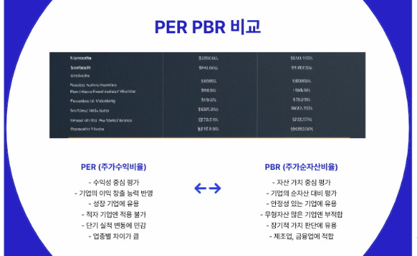 PER PBR 차이점 비교 및 핵심 특징
