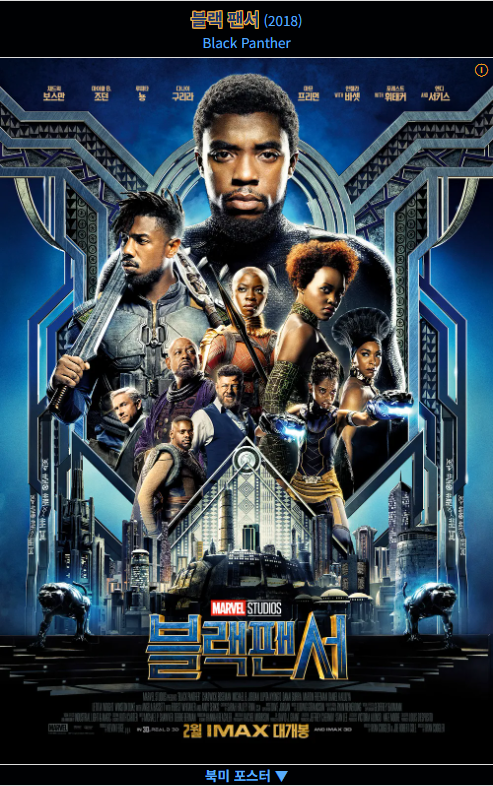 마블영화_블랙 팬서 (Black Panther, 2018) 포스터 사진