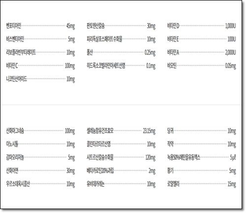 비맥스에버정 성분